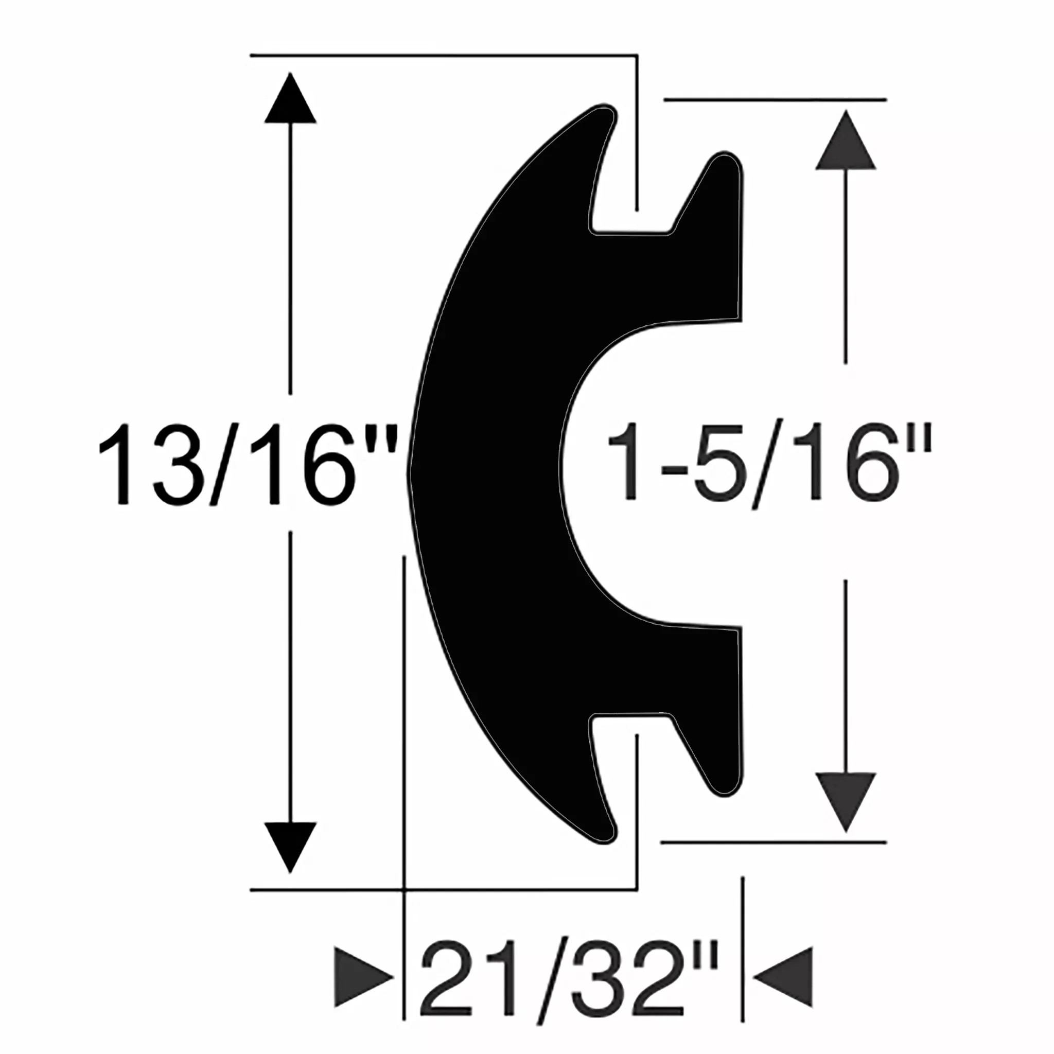 1-5/16″ X 21/32″ Rub Rail Flexible Insert