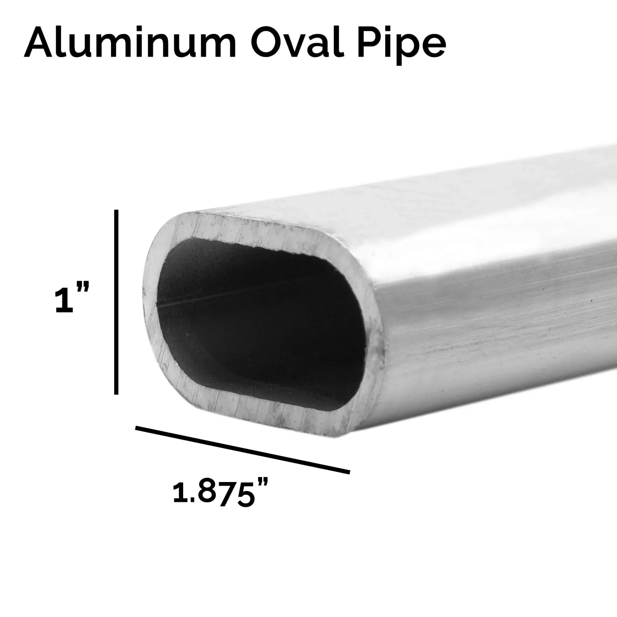 1″ x 1.875″ Aluminum Oval Pipe