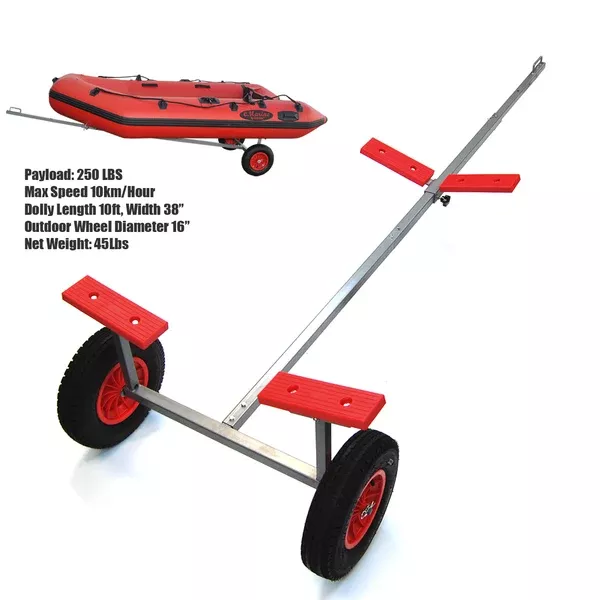(Discontinued)Portable Boat Carry and Launching Hand Dolly Set, 16” Pneumatic Wheels – Store Demo