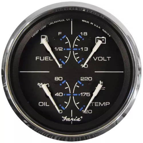 Faria Chesapeake Black 4" Multifunction Gauge 33751