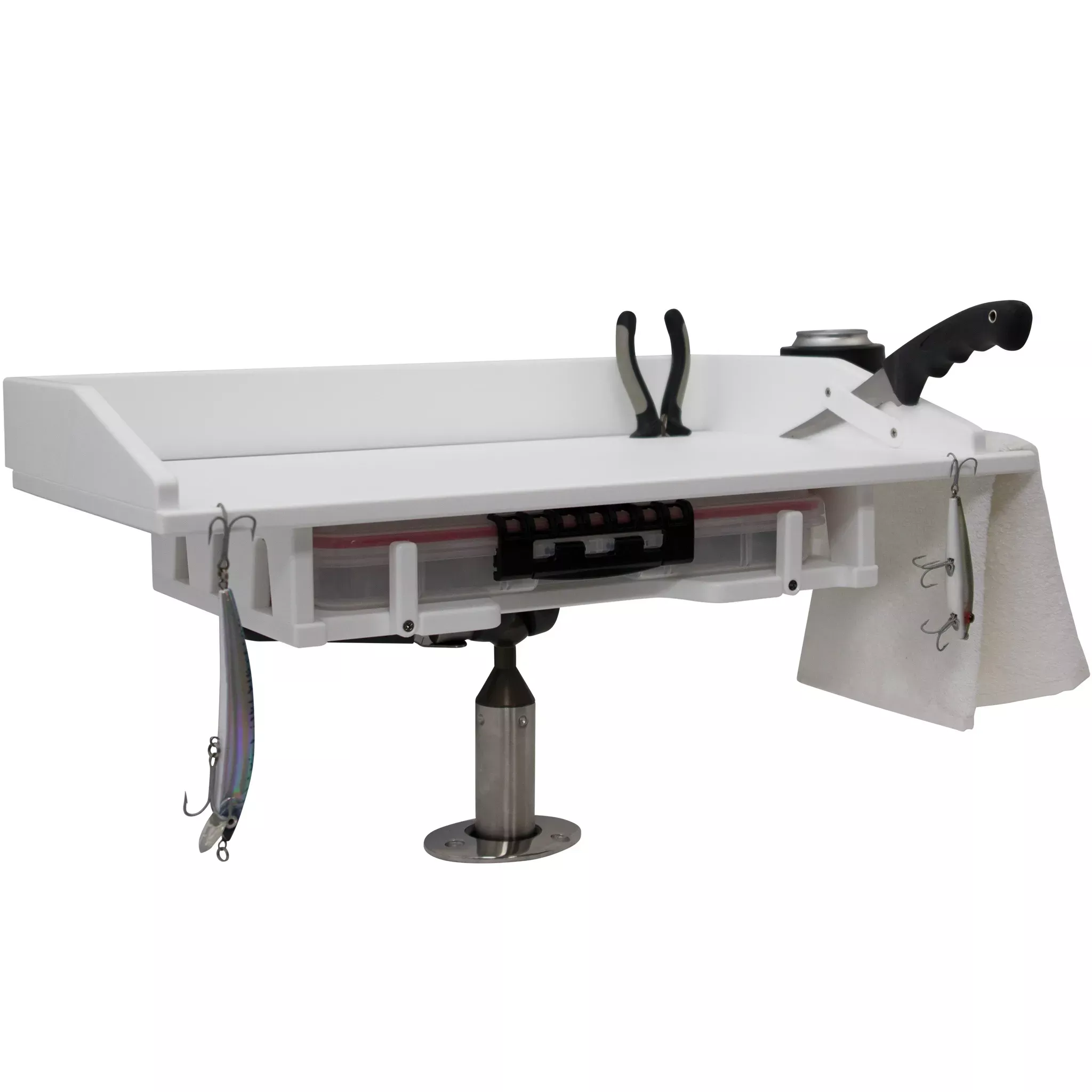 Rod Holder Mount Fillet Table with Plano Tray Storage