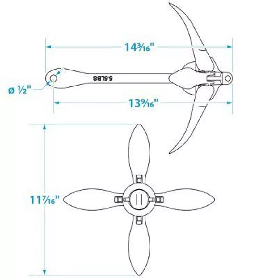 SEACHOICE FOLDING GRAPNEL ANCHOR – 5 1/2 LBS